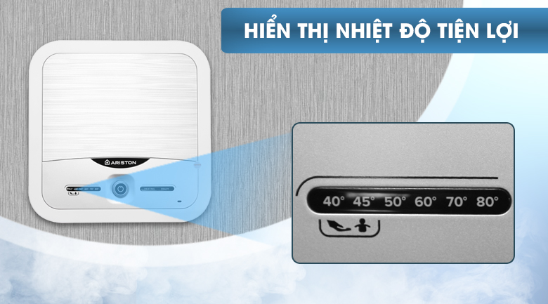 Màn hình hiển thị nhiệt độ theo mốc - Bình nóng lạnh Ariston 15 lít AN2 15 LUX 2.5 FE