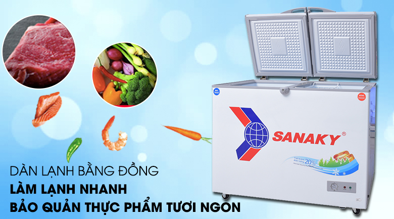 Dàn lạnh đồng - Tủ đông Sanaky VH-2899W1 