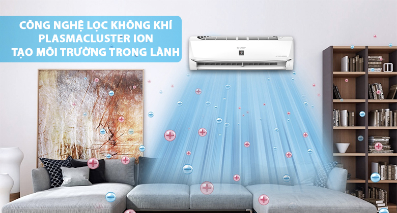 Kháng khuẩn, thanh lọc không khí với công nghệ Plasmacluster ion - Máy lạnh Sharp Inverter 1.5 HP AH-XP13WHW