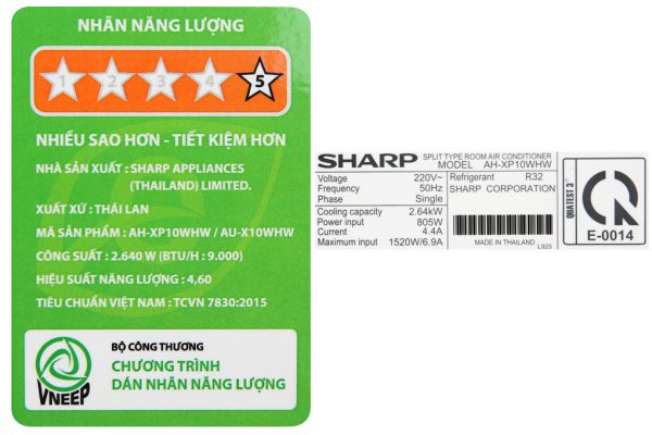 May Lanh Sharp Wifi Inverter 1 Hp Ah Xp10whw