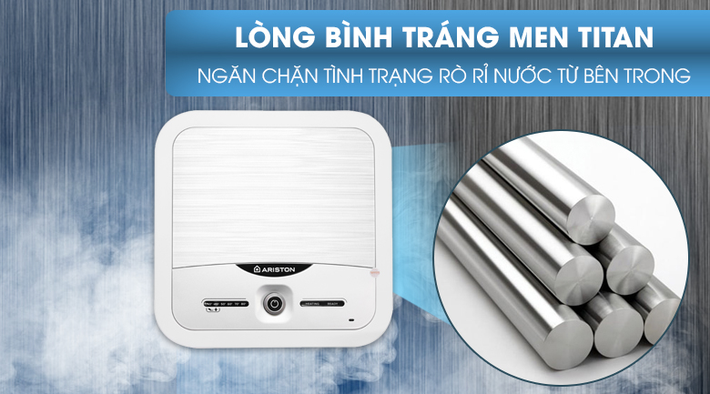 Lòng bình tráng men titan - Bình nóng lạnh Ariston 30 lít AN2 30 LUX 2.5 FE