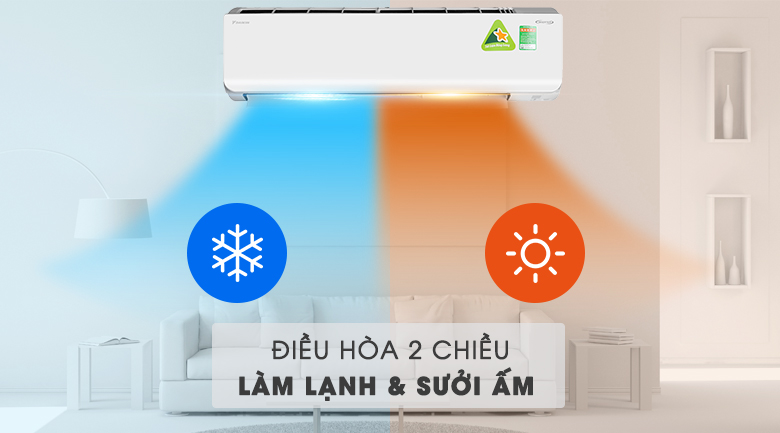 Điều hòa 2 chiều mang kiểu dáng thanh lịch, sang trọng - Máy lạnh 2 chiều Daikin Inverter 2.5 HP FTHF60RVMV