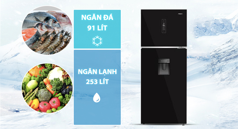 Tủ lạnh Aqua Inverter 344 lít AQR-T389FA(WGB)