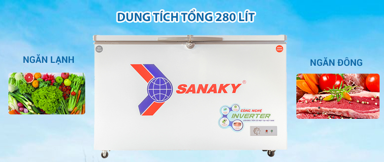 Tủ đông Sanaky Inverter 320 lít VH-4099W3