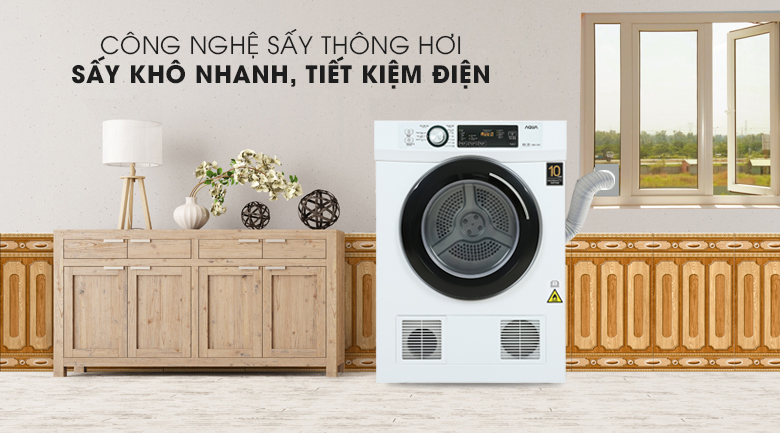 Máy sấy thông hơi Aqua 7 Kg AQH-V700FW