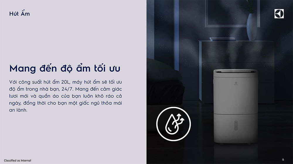 Máy hút ẩm điện tử 20L Electrolux EDH10TRW1