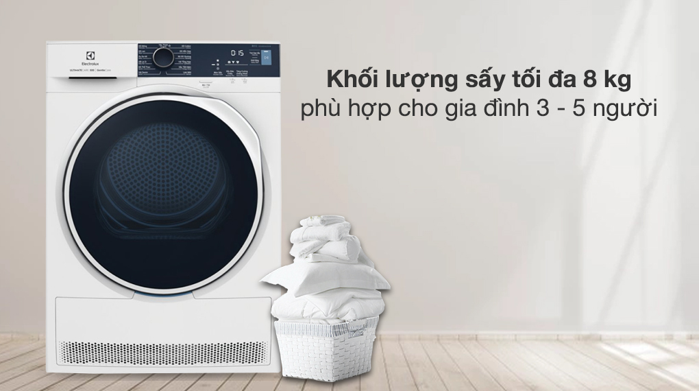 Máy sấy bơm nhiệt Electrolux 8 kg EDH804H5WB