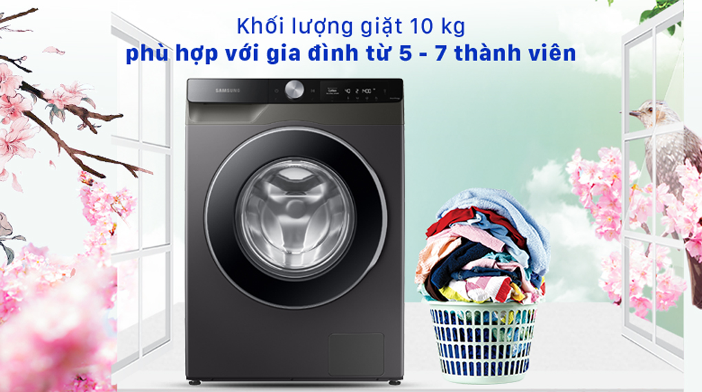 Máy Giặt Samsung Inverter 10Kg WW10T634DLX/SV Lồng Ngang