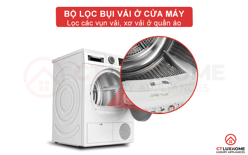 Máy sấy bơm nhiệt Bosch 9 kg WQG241000