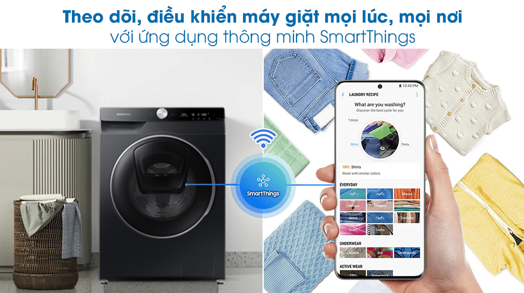 Máy giặt Samsung AI AddWash Inverter 12kg WW12TP94DSB/SV