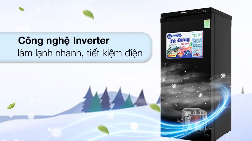 Tủ đông Sanaky inverter 4 ngăn 118 lít VH-160VD3