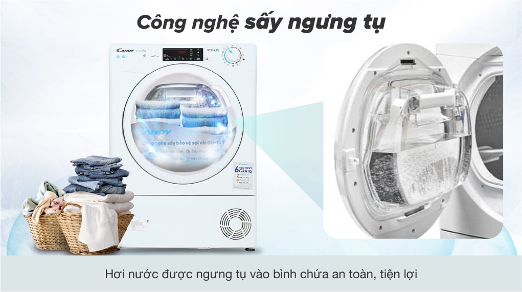 Máy sấy quần áo Candy CSO C8TE-S 8 kg