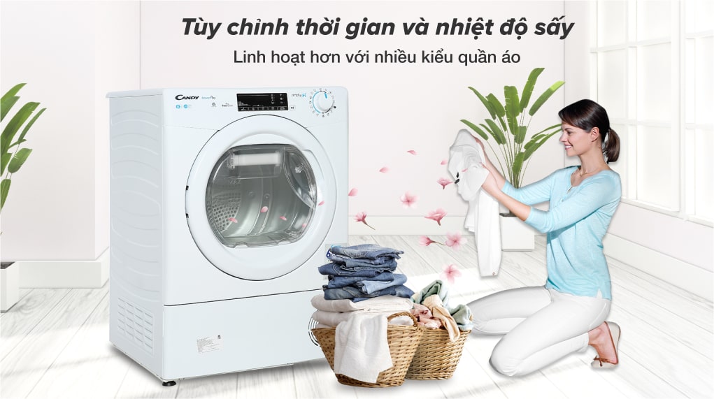 Máy sấy quần áo Candy CSO C8TE-S 8 kg