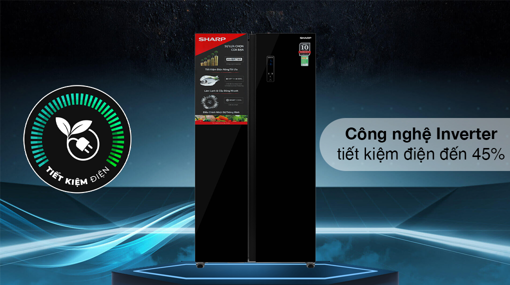 Tủ lạnh Sharp Inverter 563 lít SJ-SBX530VG-BK