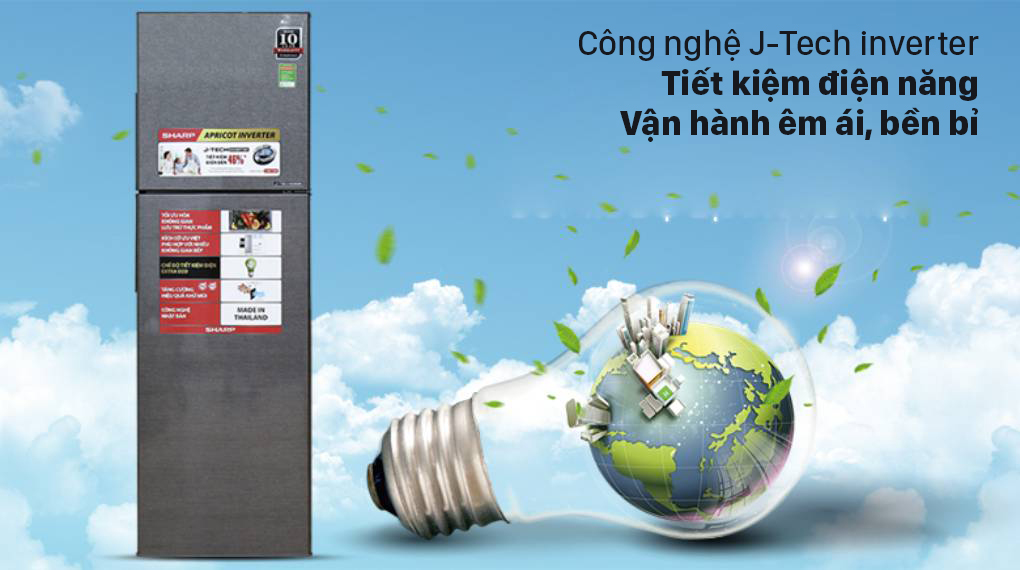 Tủ lạnh Sharp Inverter 253 lít SJ-X282AE-DS