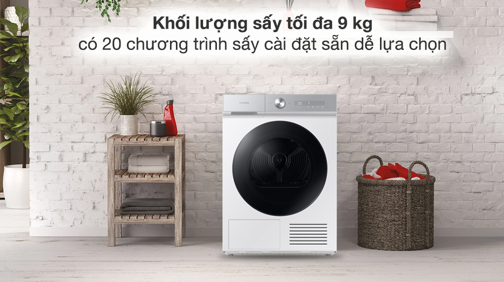 Máy sấy bơm nhiệt Samsung Bespoke AI 9 kg DV90BB9440GH/SV