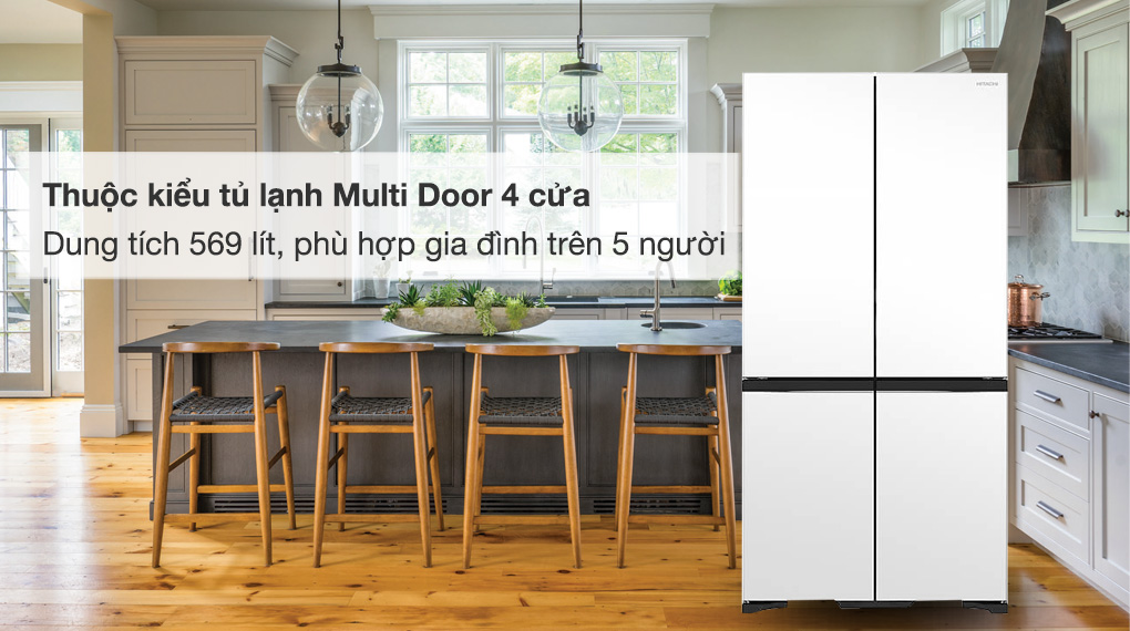 Tủ lạnh Hitachi Inverter 569 lít Multi Door R-WB640VGV0X