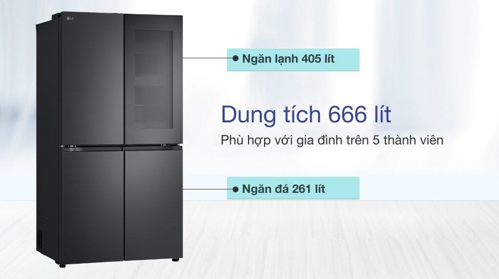 Tủ lạnh LG Inverter 666 lít Multi Door InstaView LFB66BLMI