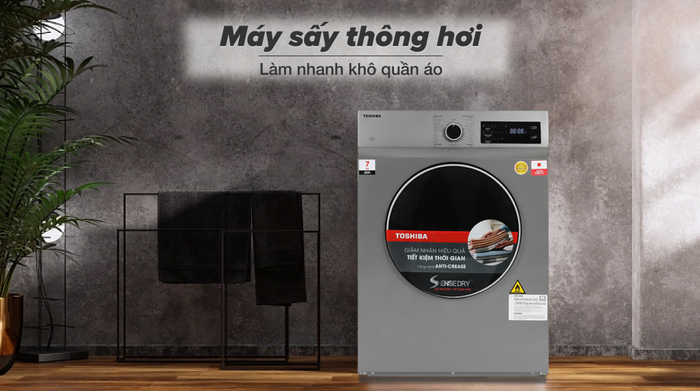 Máy sấy thông hơi 7 kg Toshiba TD-H80SEV(SK)