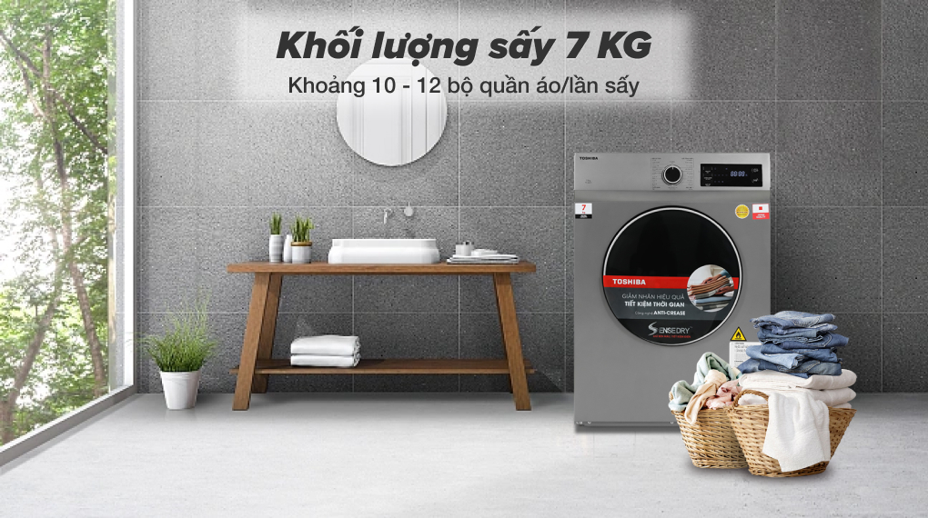 Máy sấy thông hơi 7 kg Toshiba TD-H80SEV(SK)