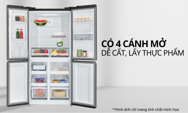 Tủ Lạnh 4 cửa Electrolux Inverter 492 Lít EQE4960A-B