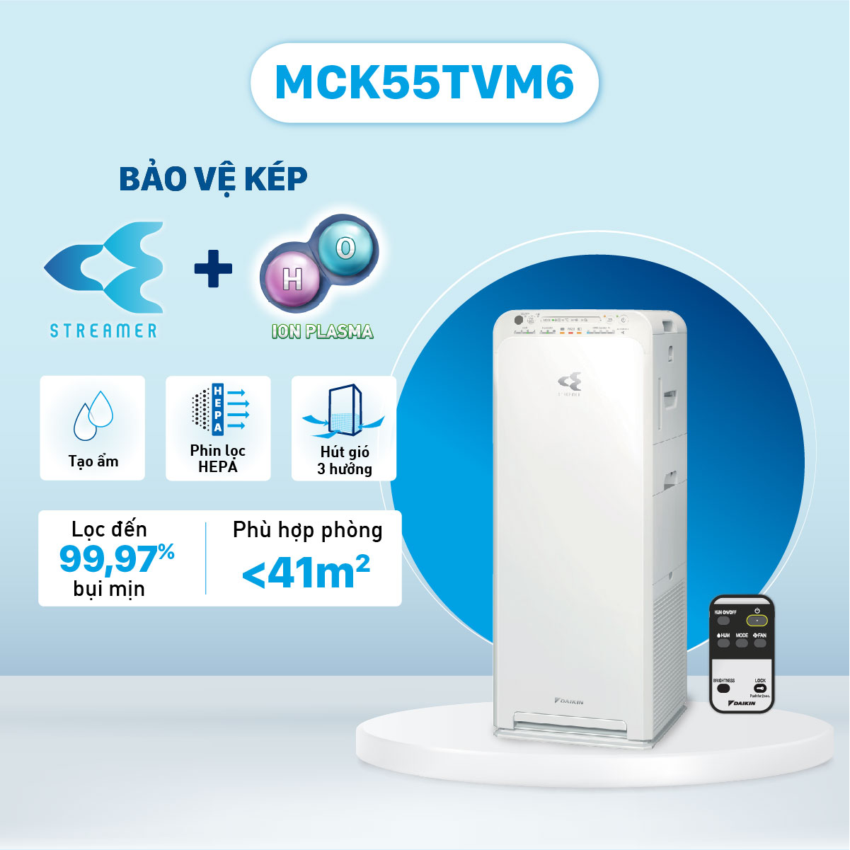 Máy lọc không khí Daikin MCK55TVM6 58W