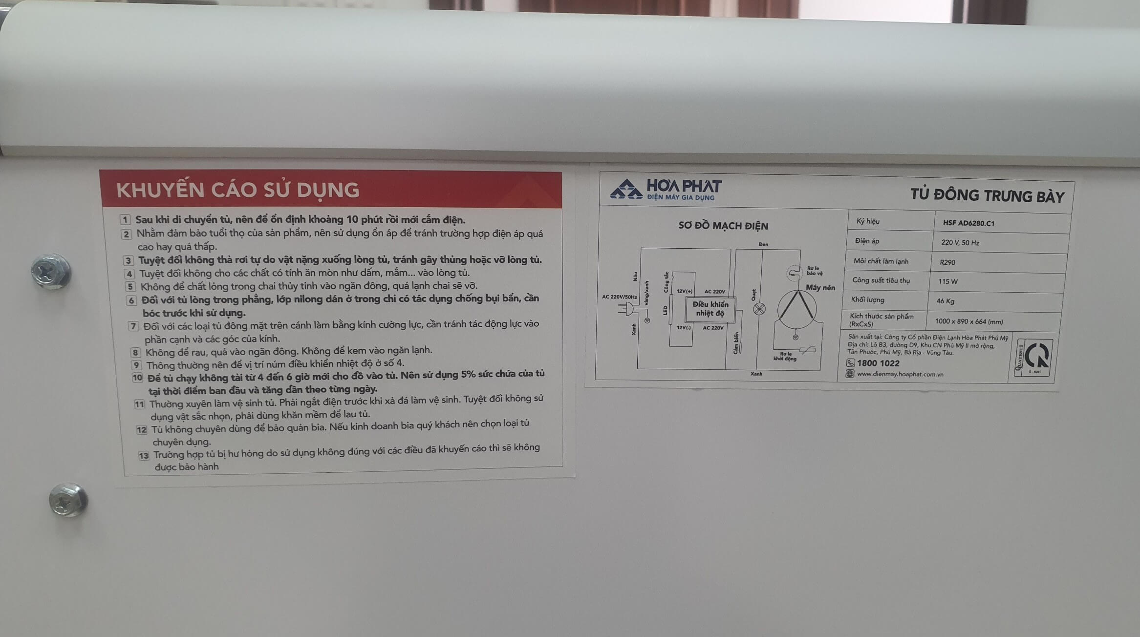 Tủ đông trưng bày 280 lít Hòa Phát HSF-AD6280.C1
