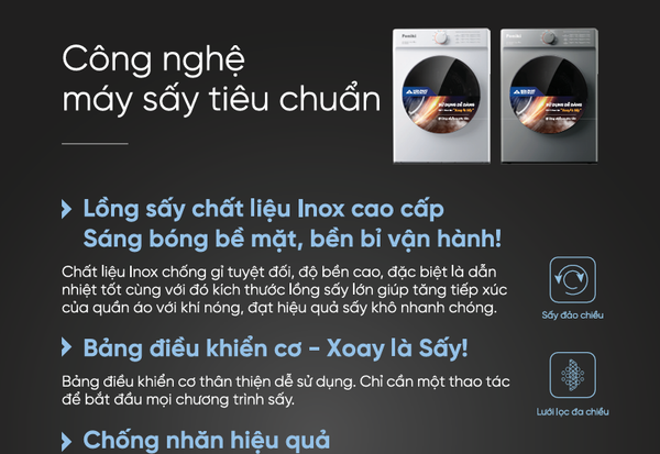 Máy sấy thông hơi Funiki HD V6100AG 10kg