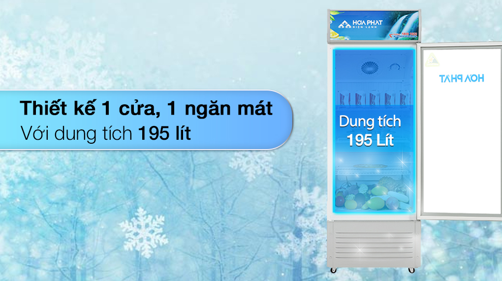 Tủ mát Hòa Phát 195 Lít HSC 550F1R1