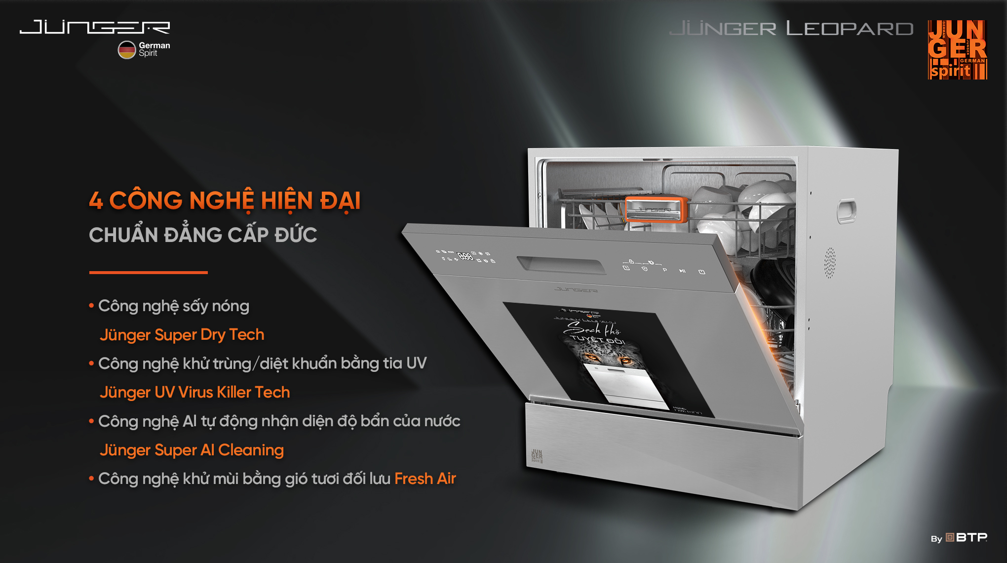 Máy rửa bát 13 bộ Junger Leopard DWJ-100