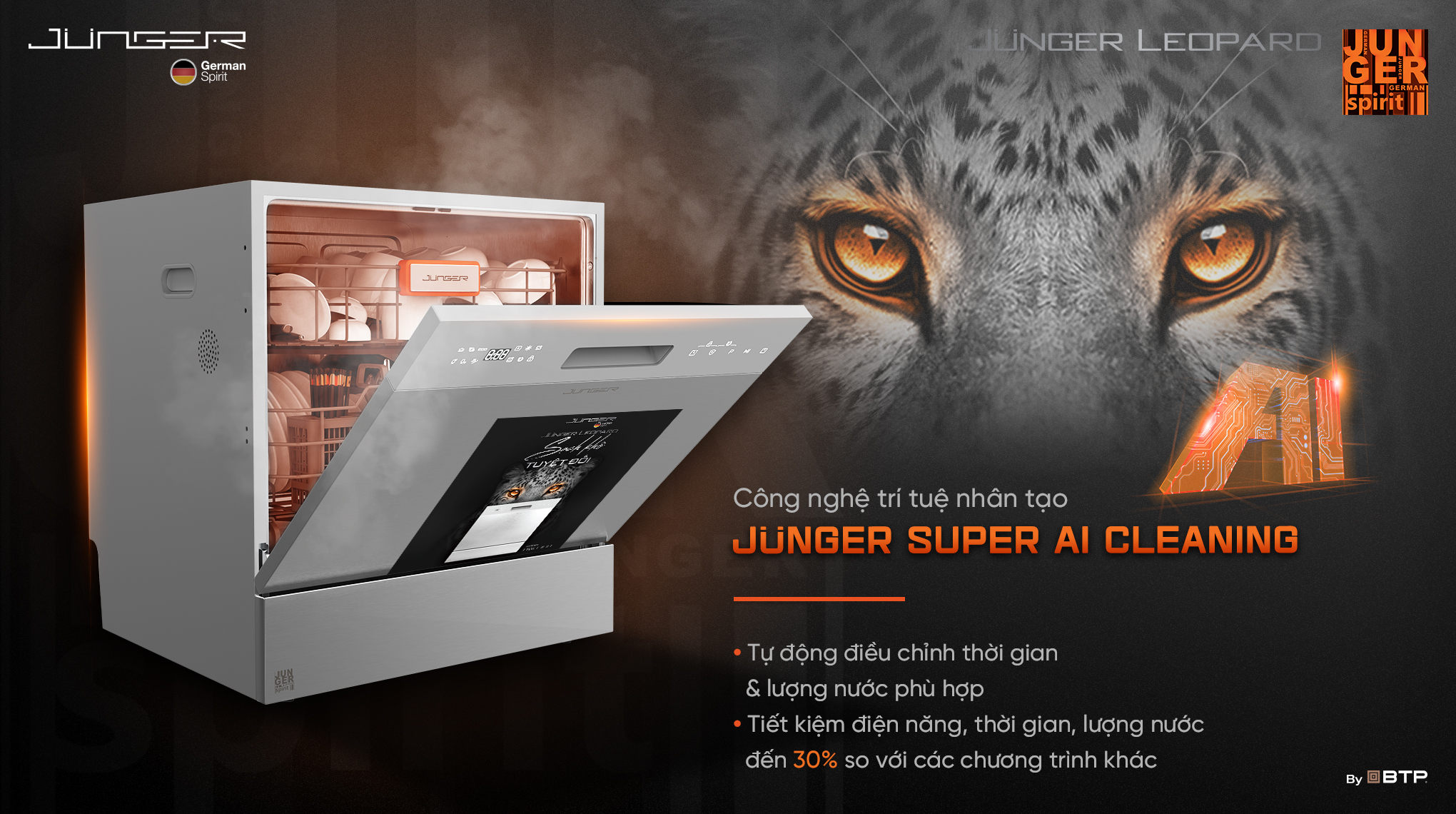 Máy rửa bát 13 bộ Junger Leopard DWJ-100