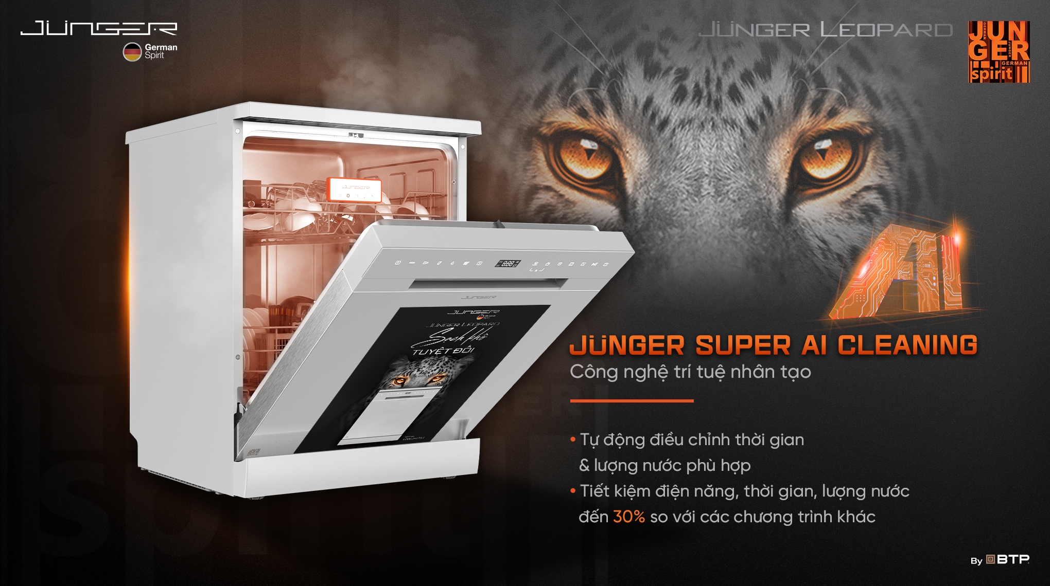 Máy rửa bát 15 bộ Junger Leopard DWJ-140