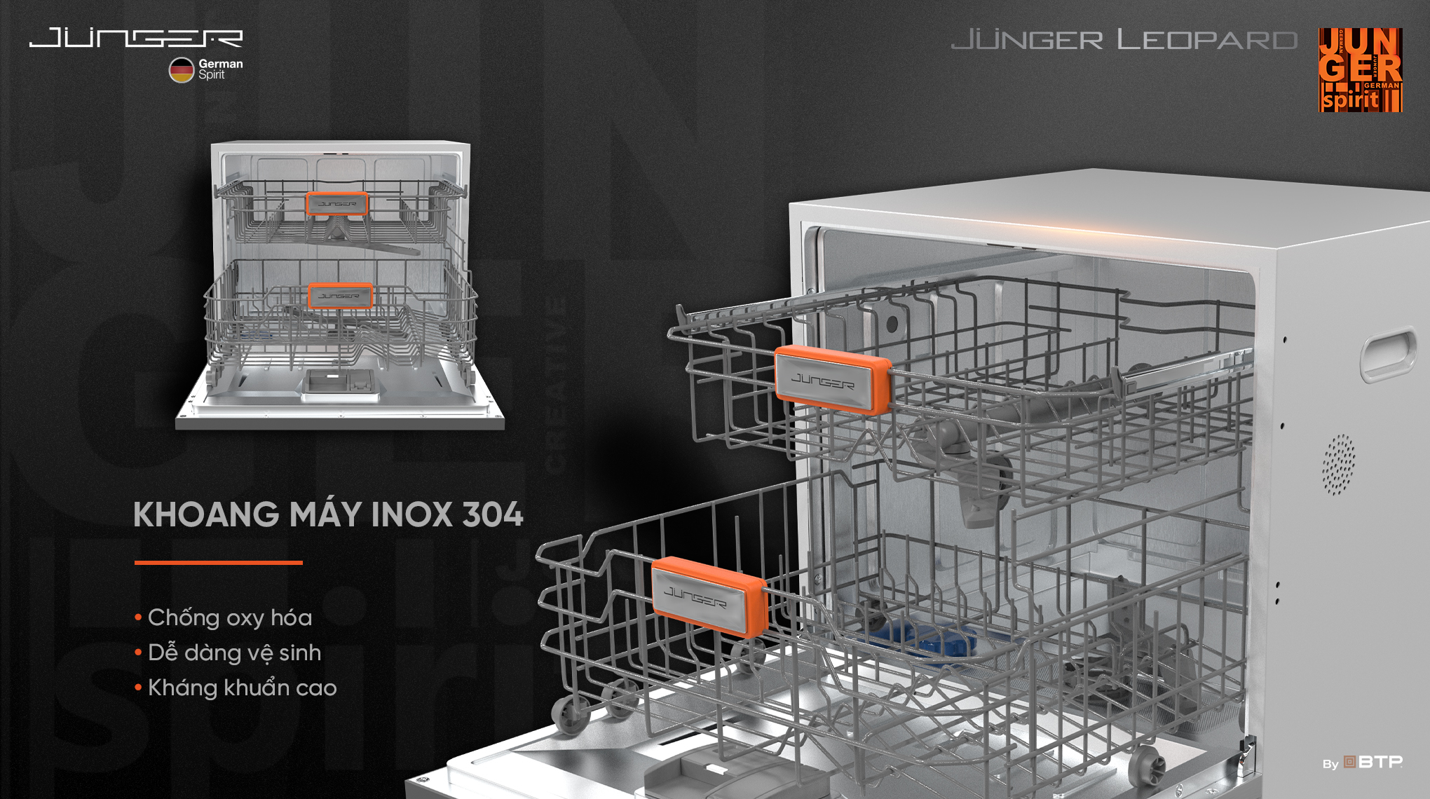 Máy rửa bát 13 bộ Junger Leopard DWJ-100