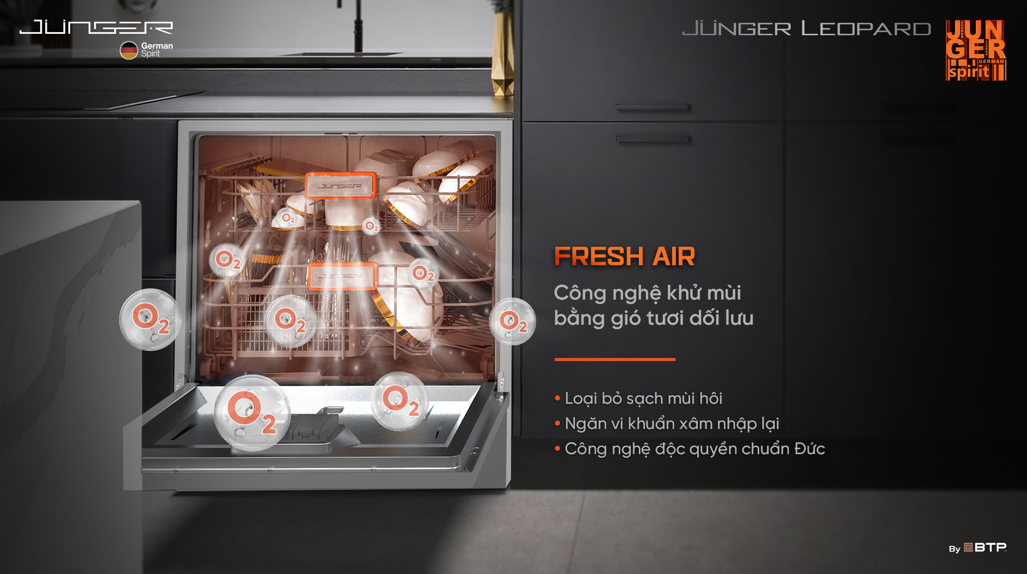 Máy rửa bát 13 bộ Junger Leopard DWJ-100