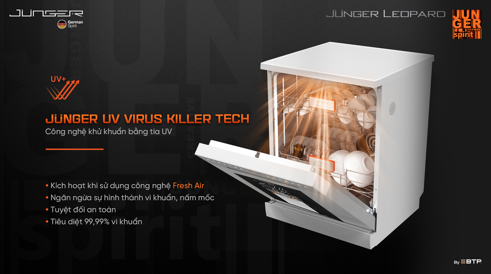 Máy rửa bát 15 bộ Junger Leopard DWJ-140