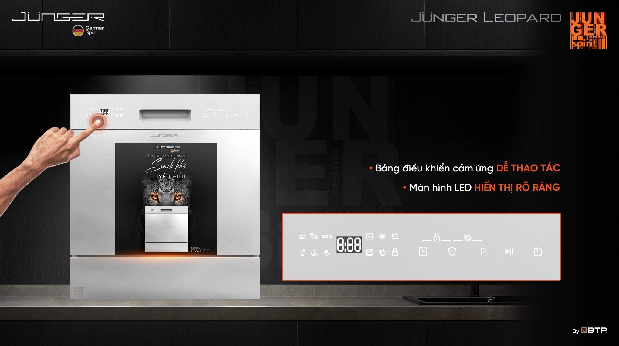 Máy rửa bát 13 bộ Junger Leopard DWJ-100