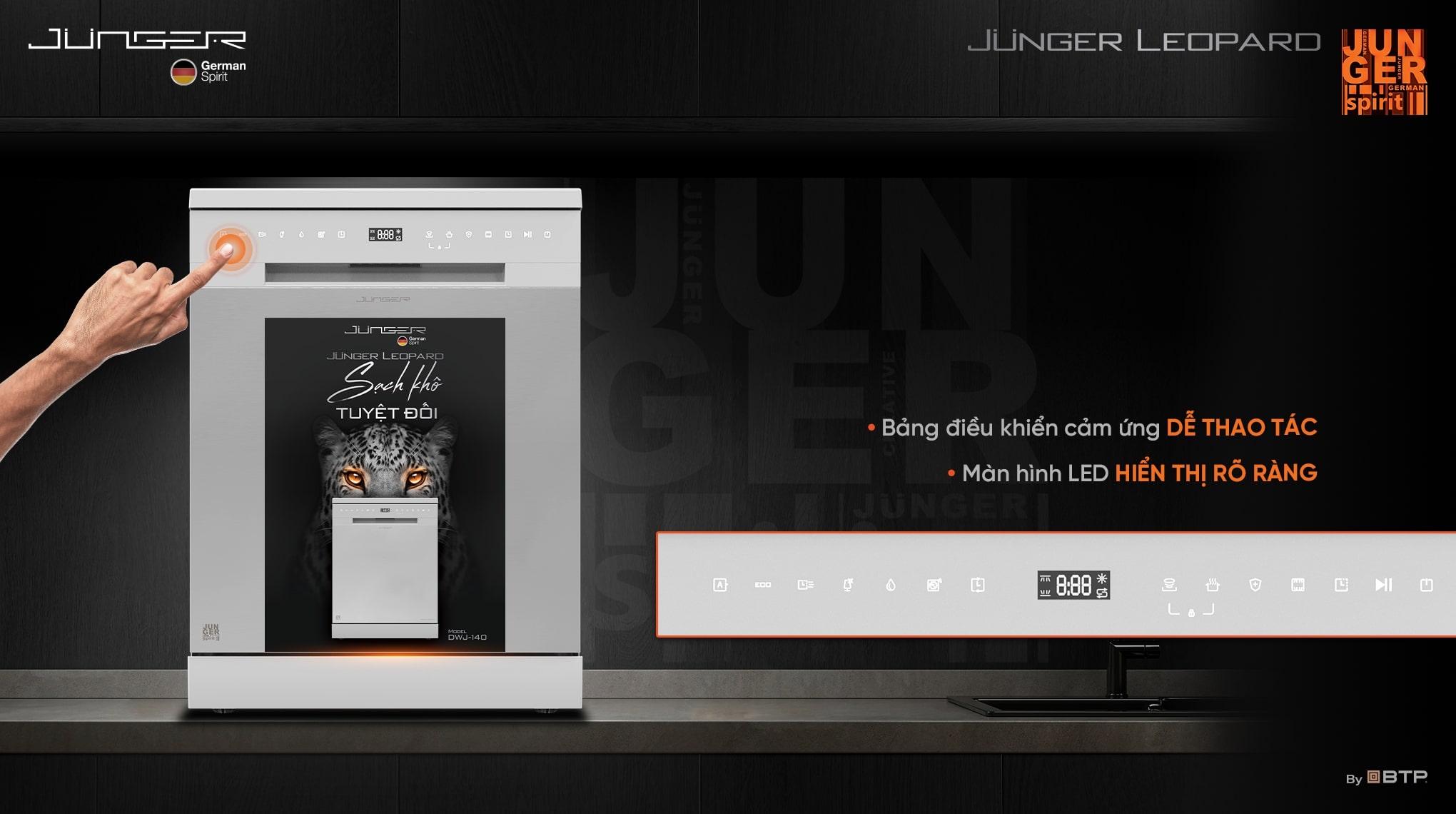 Máy rửa bát 15 bộ Junger Leopard DWJ-140
