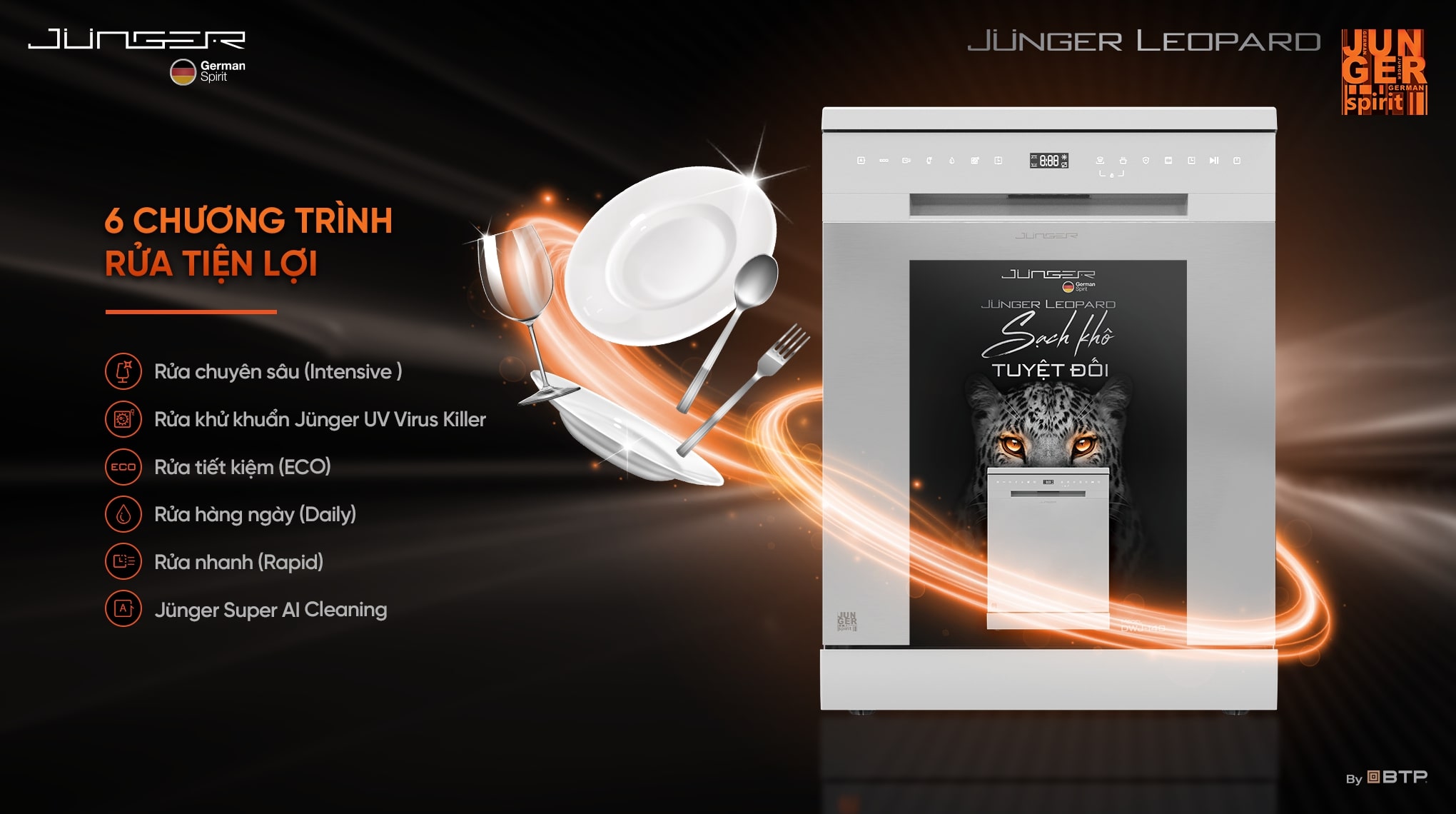Máy rửa bát 15 bộ Junger Leopard DWJ-140