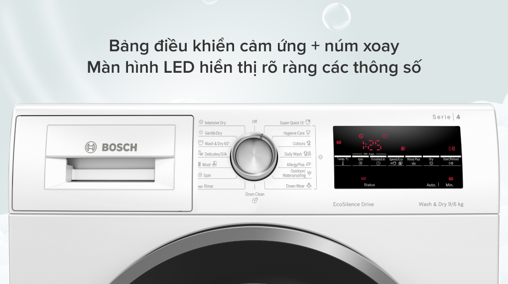 Máy giặt sấy Bosch giặt 9 kg - sấy 6 kg WNA14400SG