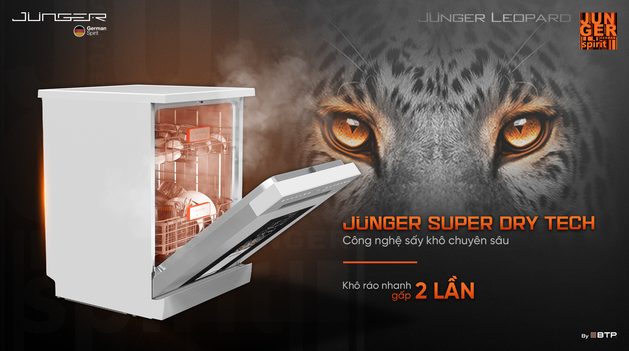 Máy rửa bát 15 bộ Junger Leopard DWJ-140