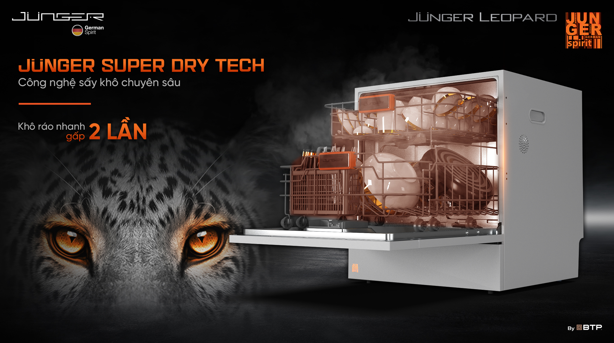 Máy rửa bát 13 bộ Junger Leopard DWJ-100