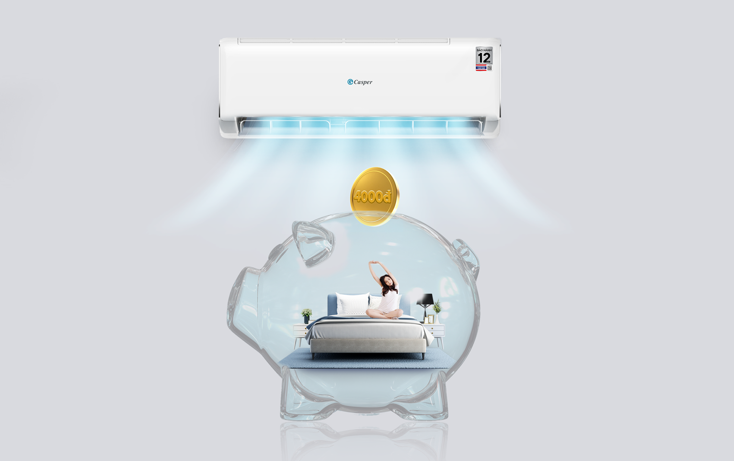 Điều hòa Casper 9000 BTU 1 chiều inverter JC-09IU36