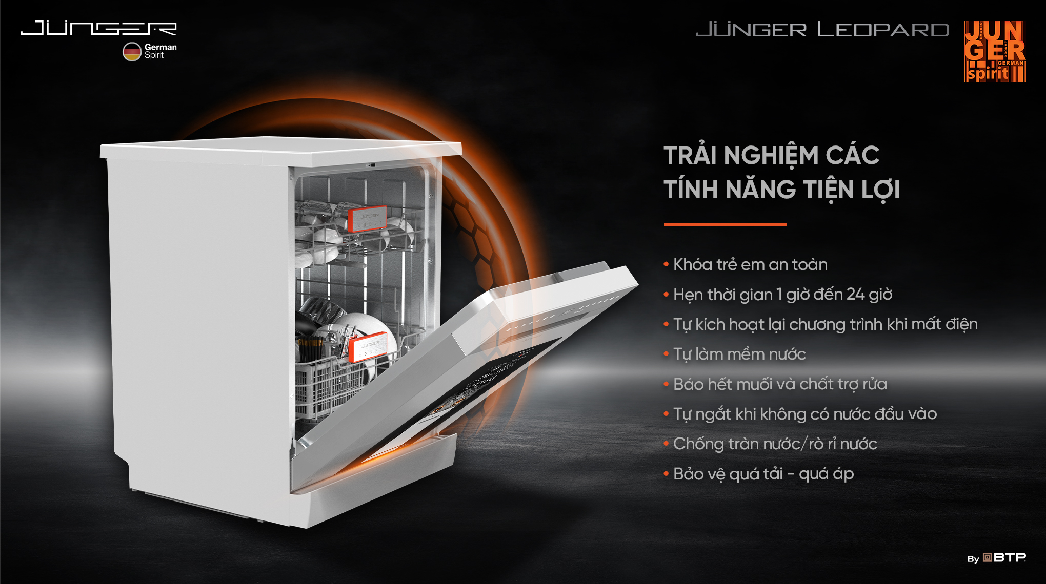 Máy rửa bát 15 bộ Junger Leopard DWJ-140
