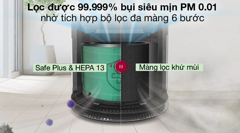 Máy lọc không khí 2 tầng LG PuriCare AS10GDWH0.ABAE