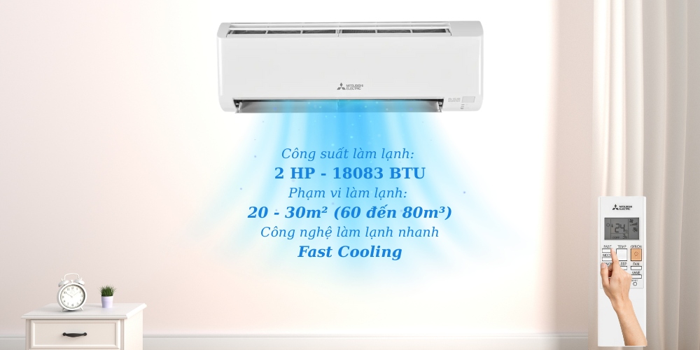 Điều hòa Mitsubishi Electric 1 chiều Inverter 18000BTU MSY/MUY-JY50VF
