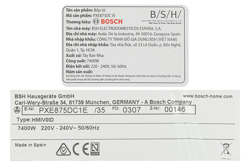 Bếp từ 4 vùng nấu Bosch PXE875DC1E