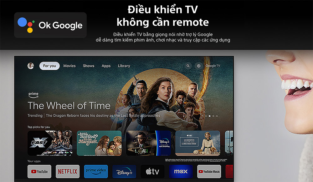 Google Tivi Mini LED Sony AI 4K 98 inch K-98XR50