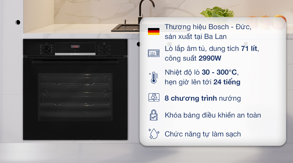 Lò nướng âm Bosch 71 lít HBS534BB0B