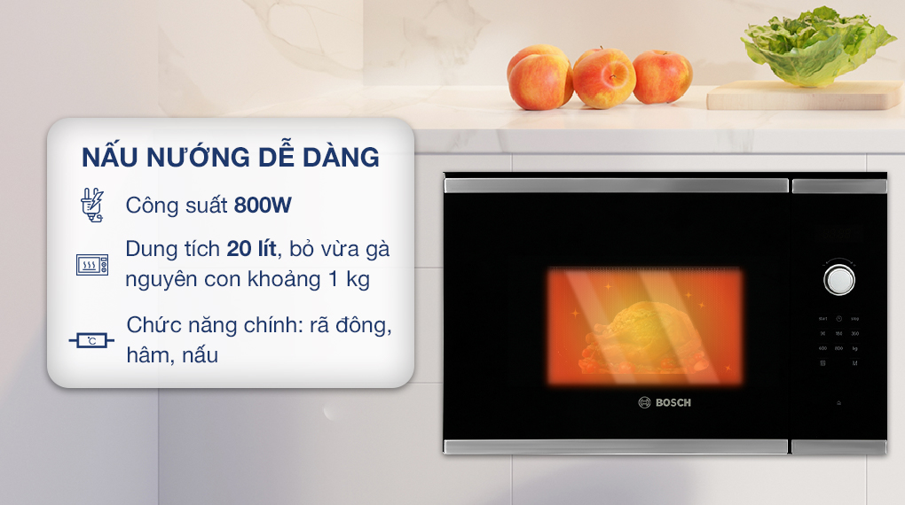 Lò vi sóng âm Bosch 20 lít BFL523MS0B 20 lít