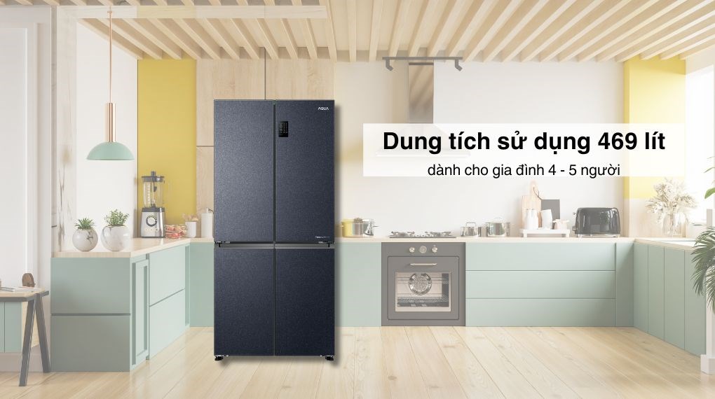 Tủ lạnh Aqua Inverter 469 lít Multi Door AQR-M532XA(CBC)